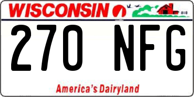 WI license plate 270NFG