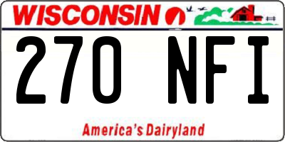 WI license plate 270NFI