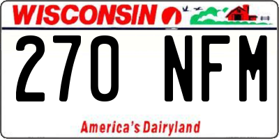 WI license plate 270NFM