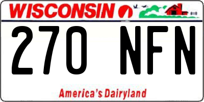 WI license plate 270NFN