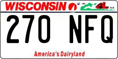 WI license plate 270NFQ