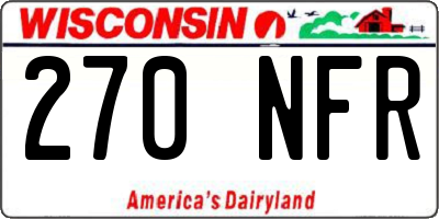 WI license plate 270NFR