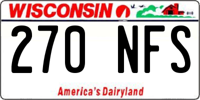 WI license plate 270NFS