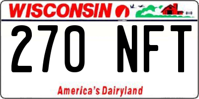 WI license plate 270NFT