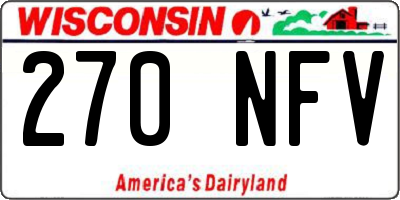 WI license plate 270NFV