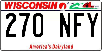 WI license plate 270NFY
