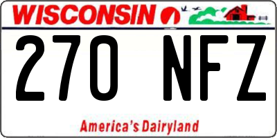 WI license plate 270NFZ