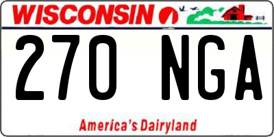 WI license plate 270NGA