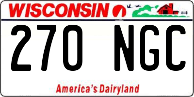 WI license plate 270NGC