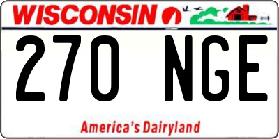 WI license plate 270NGE