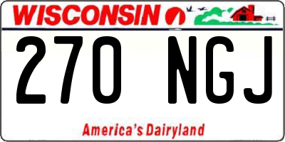 WI license plate 270NGJ