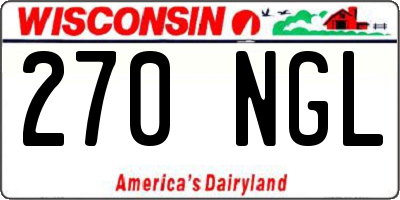 WI license plate 270NGL
