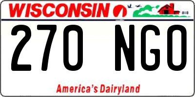 WI license plate 270NGO