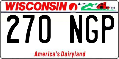 WI license plate 270NGP