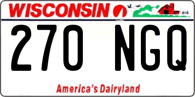 WI license plate 270NGQ