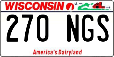 WI license plate 270NGS