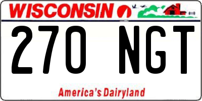WI license plate 270NGT