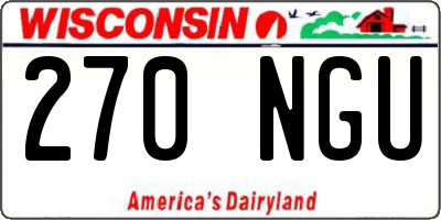 WI license plate 270NGU