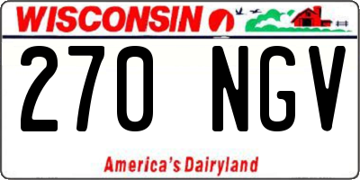 WI license plate 270NGV