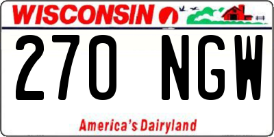 WI license plate 270NGW