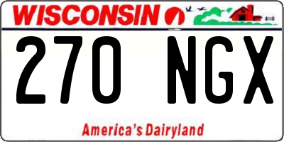 WI license plate 270NGX