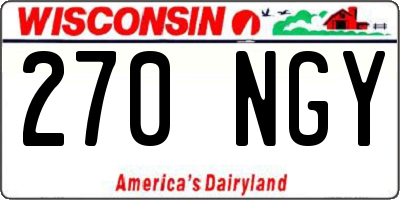 WI license plate 270NGY
