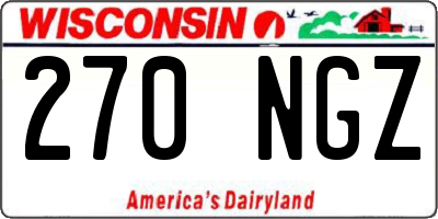 WI license plate 270NGZ
