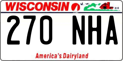 WI license plate 270NHA