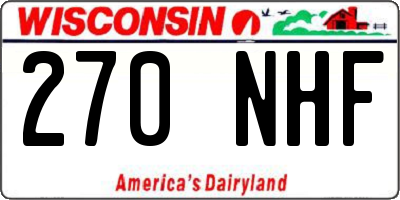 WI license plate 270NHF