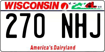 WI license plate 270NHJ