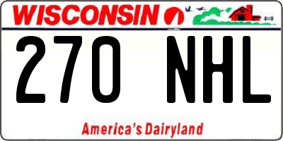 WI license plate 270NHL