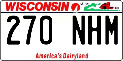 WI license plate 270NHM