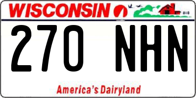 WI license plate 270NHN