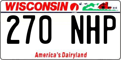 WI license plate 270NHP