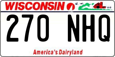 WI license plate 270NHQ