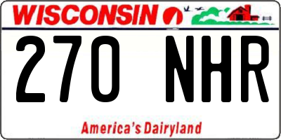 WI license plate 270NHR