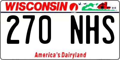 WI license plate 270NHS