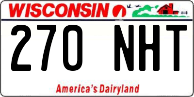 WI license plate 270NHT