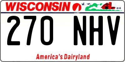 WI license plate 270NHV