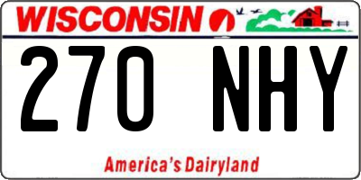 WI license plate 270NHY