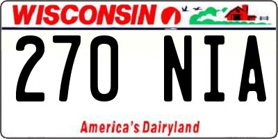 WI license plate 270NIA