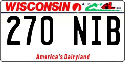 WI license plate 270NIB
