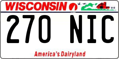 WI license plate 270NIC