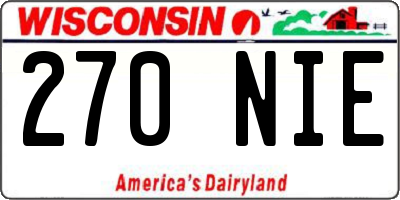 WI license plate 270NIE