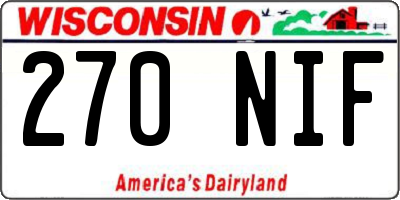 WI license plate 270NIF