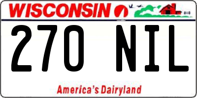 WI license plate 270NIL