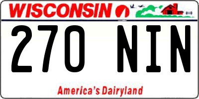 WI license plate 270NIN