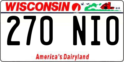 WI license plate 270NIO