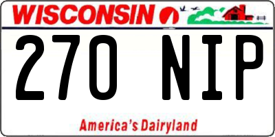 WI license plate 270NIP