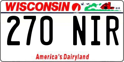 WI license plate 270NIR